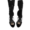 Dolce &amp; Gabbana Sandalen mit schwarzem floralem Spitzenpumps