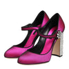 Dolce & Gabbana Pink Strass Mary Janes Heels Pumps Shoes