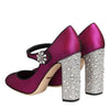 Dolce & Gabbana Pink Strass Mary Janes Heels Pumps Shoes