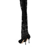 Dolce & Gabbana Black Taormina Lace Socks Pumps Boots Shoes