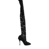 Dolce & Gabbana Black Taormina Lace Socks Pumps Boots Shoes