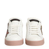 Dolce & Gabbana White Leather Sacred Heart Sneakers Shoes