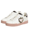 Dolce & Gabbana White Leather Sacred Heart Sneakers Shoes