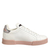 Dolce & Gabbana White Leather Sacred Heart Sneakers Shoes