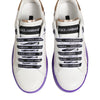 Dolce &amp; Gabbana Weiße und Lila Leder-Sneaker Low Top