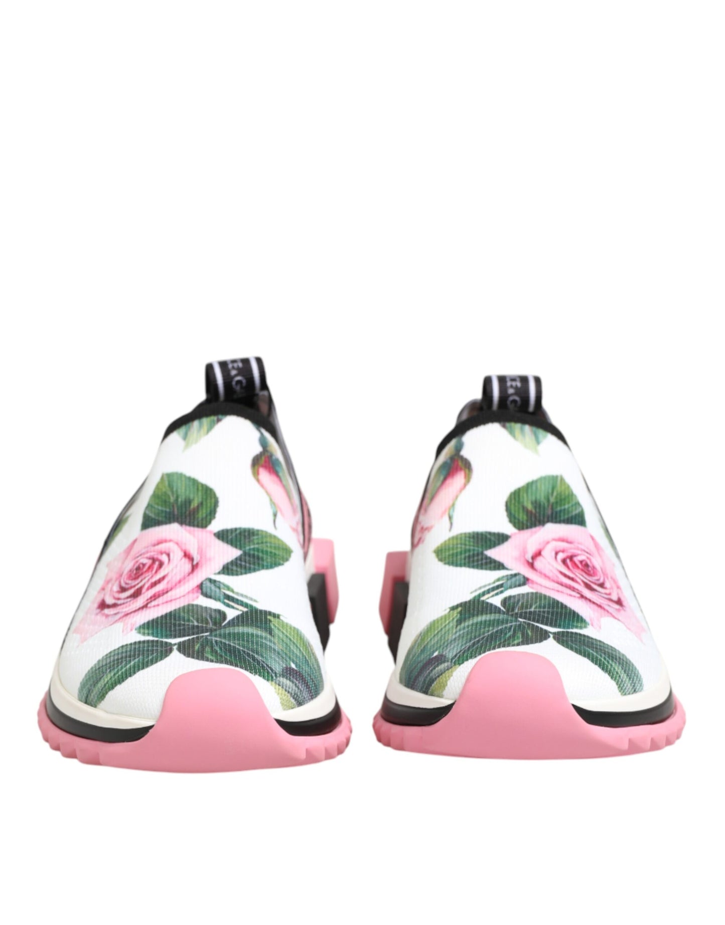 Dolce &amp; Gabbana Sorrento Sneakers mit weißem Rosenprint