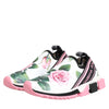 Dolce &amp; Gabbana Sorrento Sneakers mit weißem Rosenprint