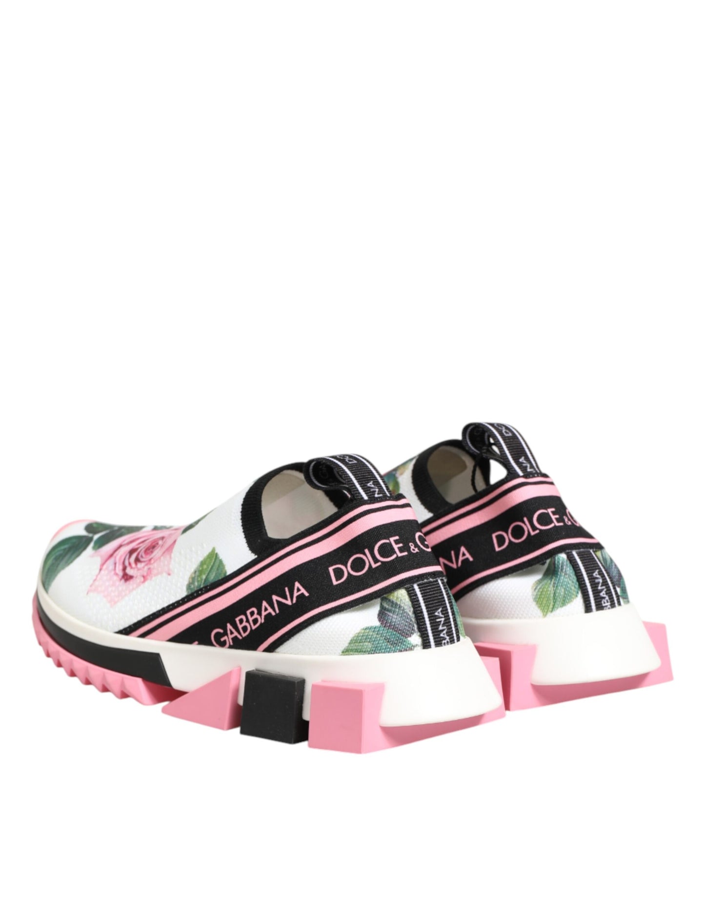 Dolce &amp; Gabbana Sorrento Sneakers mit weißem Rosenprint