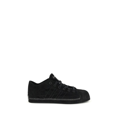 Y-3 Schwarze Leder-Sneaker (niedriger Schaft)