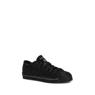 Y-3 Schwarze Leder-Sneaker (niedriger Schaft)