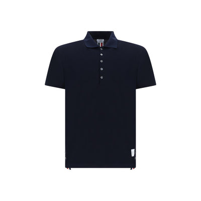 Thom Browne Polohemd aus blauer Baumwolle