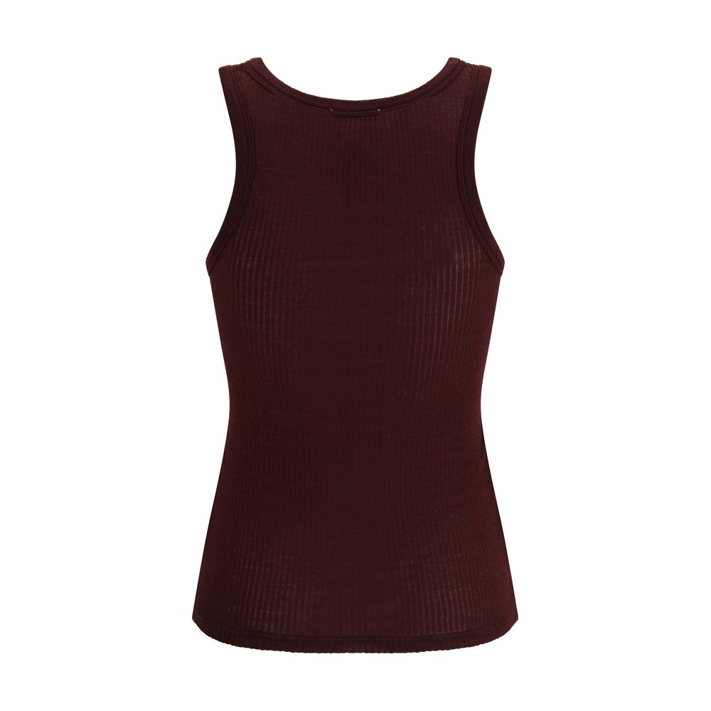 Forte_Forte Braune Fleece-Wolloberteil