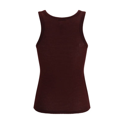 Forte_Forte Braune Fleece-Wolloberteil