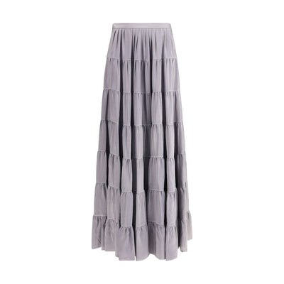 Forte_Forte Gray Silk Long Skirt