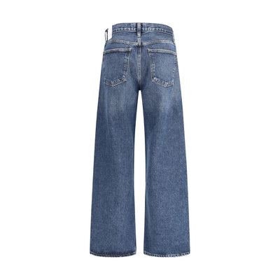 Agolde Blue Cotton Straight-Leg Jeans