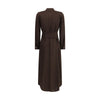 Ella Brown Silk Casual Dress