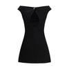 Marine Serre Black Fleece Wool Casual Dress