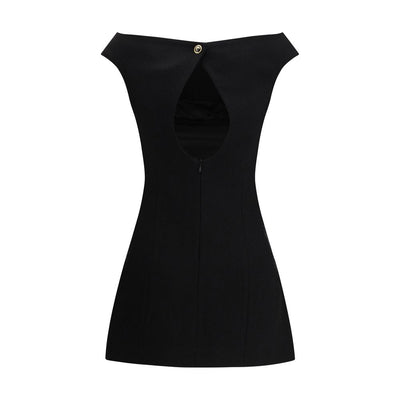 Marine Serre Black Fleece Wool Casual Dress