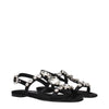 Dolce & Gabbana Black Satin Flat Sandals