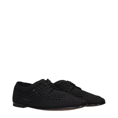 Dolce & Gabbana Black Fabric Oxfords And Derbies