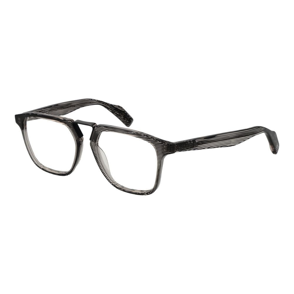Yohji Yamamoto Brille (Gestell) aus schwarzem Metall und Kunststoff