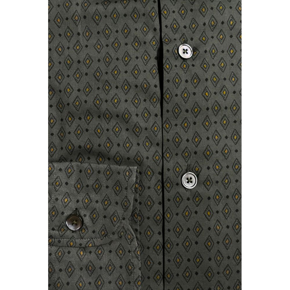 Bagutta Green Cotton Men's Slim Shirt