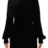 N.21 Sheath A-line Black Viscose Long Sleeves Round Neck Mini Dress