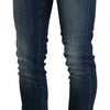 Acht Cotton Blue Washed Low Waist Skinny Cropped Jeans