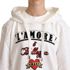 Weißer Kapuzenpullover L'Amore von Dolce &amp; Gabbana