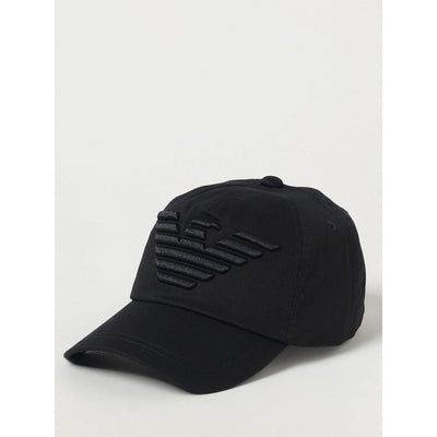 Emporio Armani Black Cotton Cap (Baseball Hat)