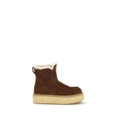 Prada Bos Taurus Stiefeletten aus braunem Kalbsleder