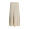 Brunello Cucinelli Cream Acetate Midi Skirt