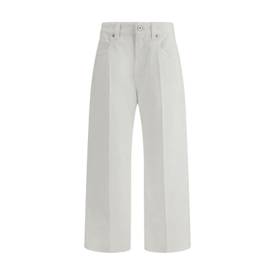 Brunello Cucinelli Weiße Baumwoll-Cropped-Jeans