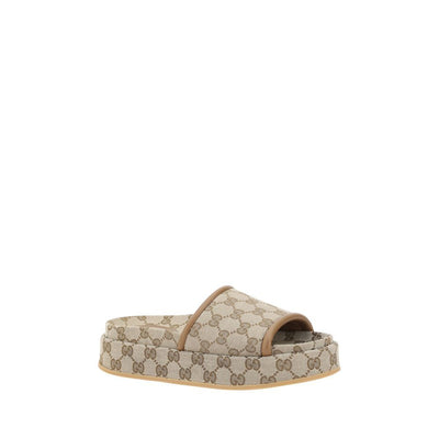 Gucci Beige Polyamide Flat Sandals