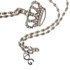 Dolce & Gabbana Silver Tone Brass Chain Crown Crystal Pendant  Necklace
