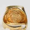 Dolce & Gabbana Gold-Tone Real Brass Black Enamel "J" Adjustable Rings