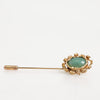 Dolce & Gabbana Gold Tone Green Stone Antique Men Accessory Brooch Pin