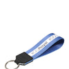 Dolce & Gabbana White Blue Logo Polyester PVC Holder Keychain Keyring