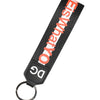 Dolce & Gabbana Black Logo Polyester Silver Brass Holder Keychain Keyring