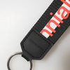 Dolce & Gabbana Black Logo Polyester Silver Brass Holder Keychain Keyring