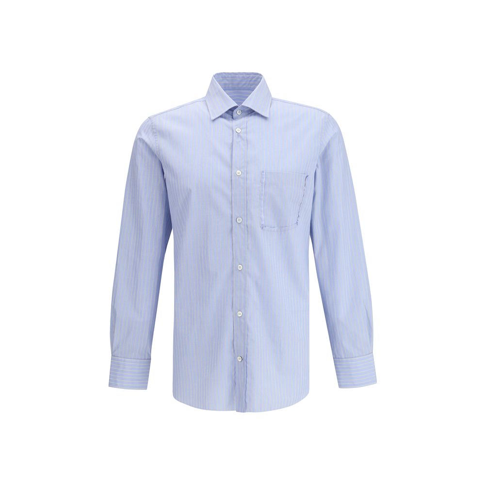 Margiela Blue Cotton Pattern Shirt