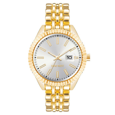 Nine West Gold Metal Dress Watch