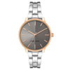 Nine West Gray Metal Dress Watch