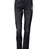 Dolce & Gabbana Dark Blue Watch GOLD Men Skinny Denim Jeans