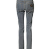 Dolce & Gabbana Blue Two Tone Cotton Men Skinny Denim Jeans