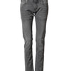 Dolce & Gabbana Gray Cotton Mid Waist Skinny Denim Jeans