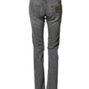 Dolce & Gabbana Gray Cotton Mid Waist Skinny Denim Jeans