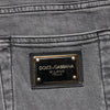 Dolce & Gabbana Gray Cotton Mid Waist Skinny Denim Jeans