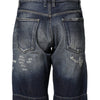 Dolce & Gabbana Blue Cotton Distressed Denim Bermuda Shorts