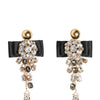 Dolce & Gabbana Crystal Chandelier Satin Bow Clip-On Jewelry Earrings